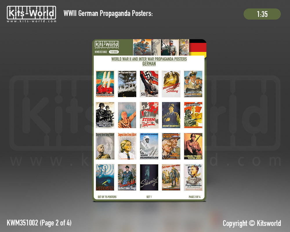 Kits-World KWB351002 1:35 WWII Propaganda Posters German Set 1