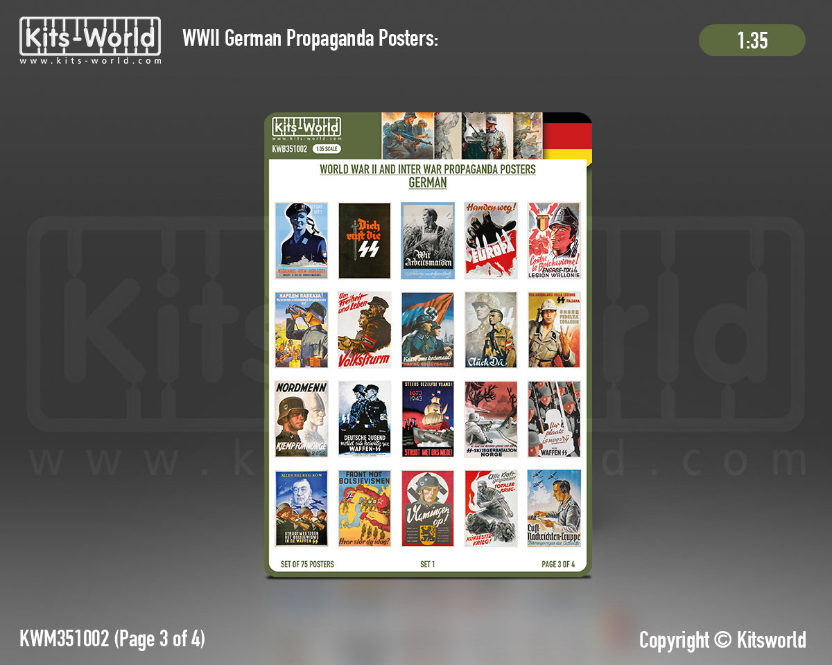 Kits-World KWB351002 1:35 WWII Propaganda Posters German Set 1