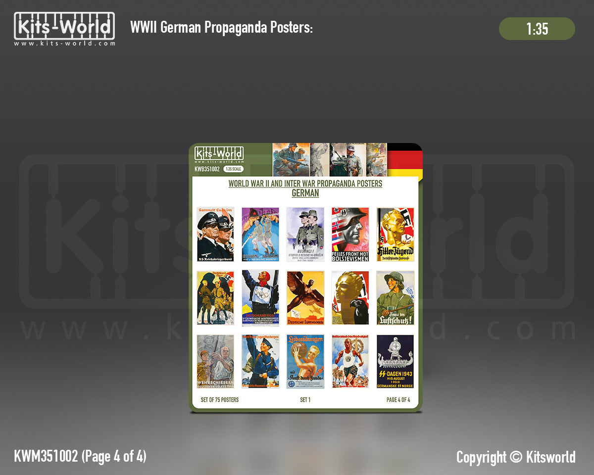Kits-World KWB351002 1:35 WWII Propaganda Posters German Set 1