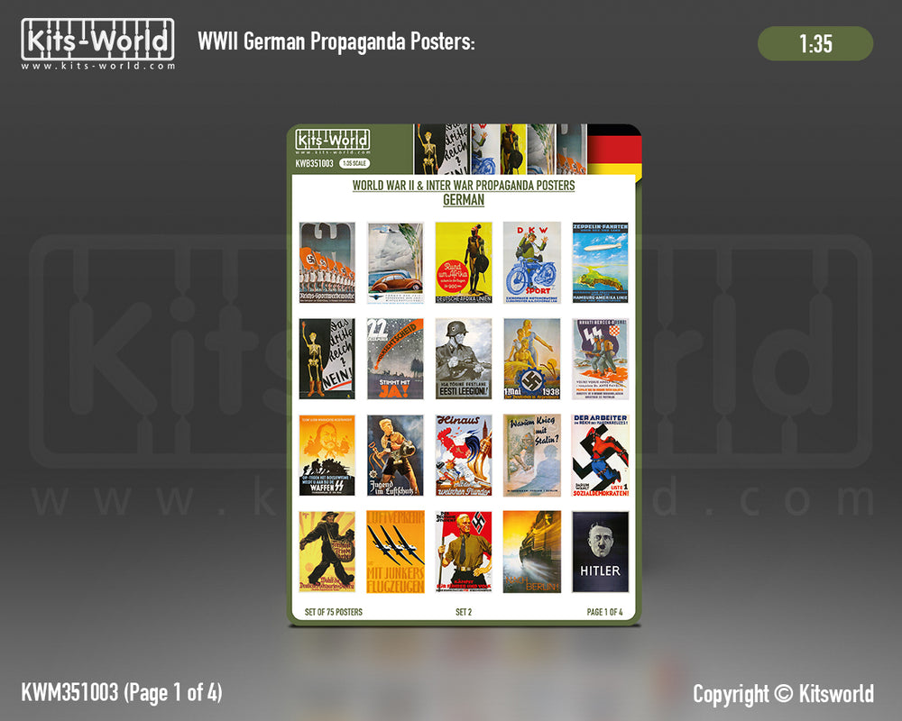 Kits-World KWB351003 1:35 WWII German Propaganda Posters Set 2
