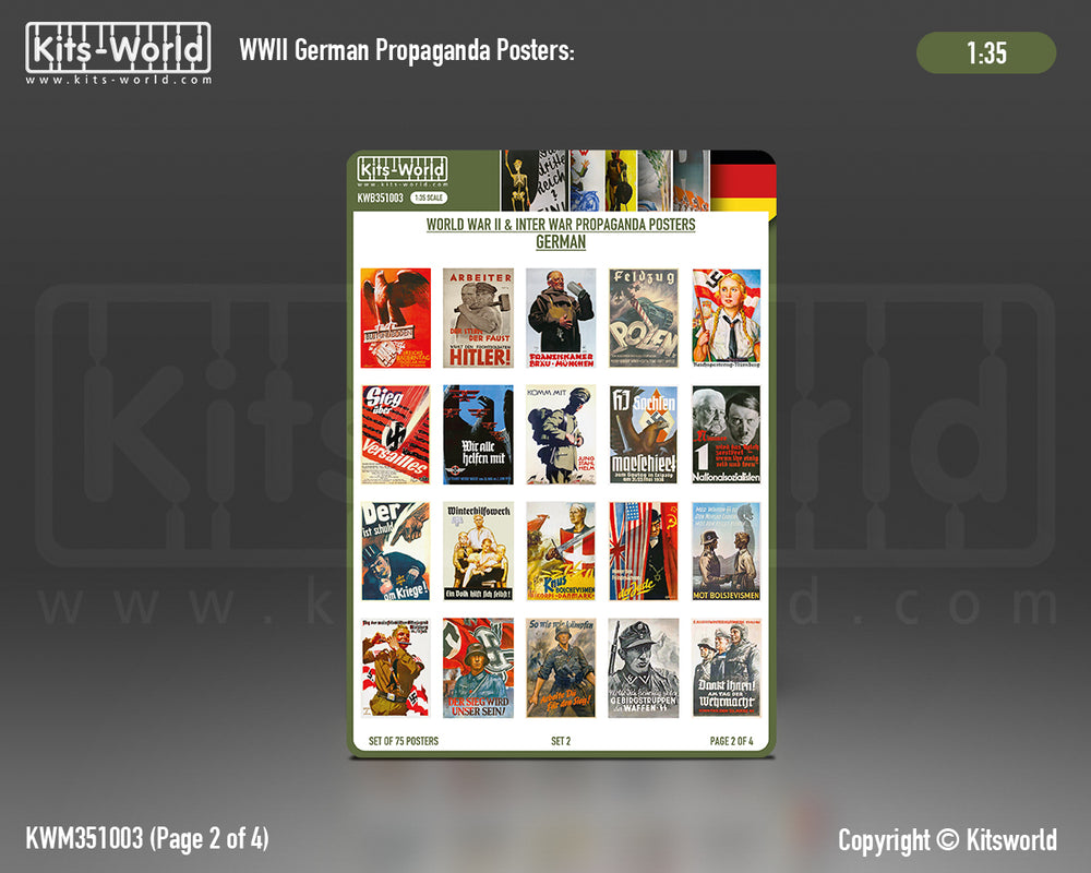 Kits-World KWB351003 1:35 WWII German Propaganda Posters Set 2