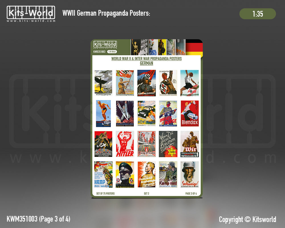 Kits-World KWB351003 1:35 WWII German Propaganda Posters Set 2