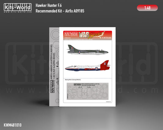 Kits-World KWM481010 1:48 Hawker Hunter F.4/F.6 wheels & canopy frame paint mask