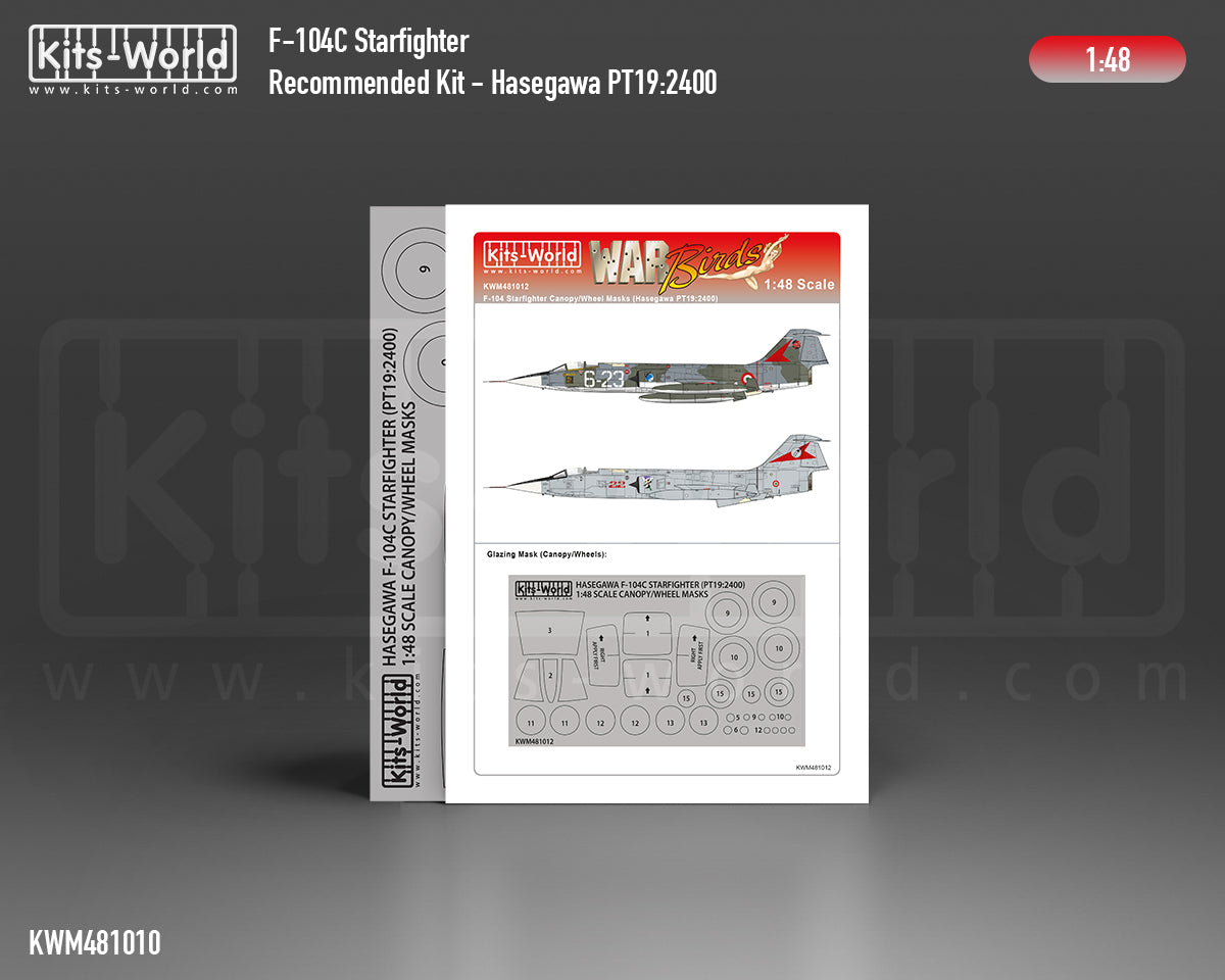 Kits-World KWM481012 F-104C Starfighter Wheel/Canopy Masks 1:48