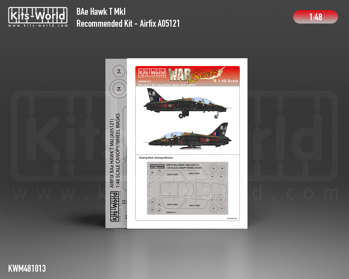 Kits-World KWM481013 1:48 Bae Hawk T Mk.I wheels and canopy frame paint mask