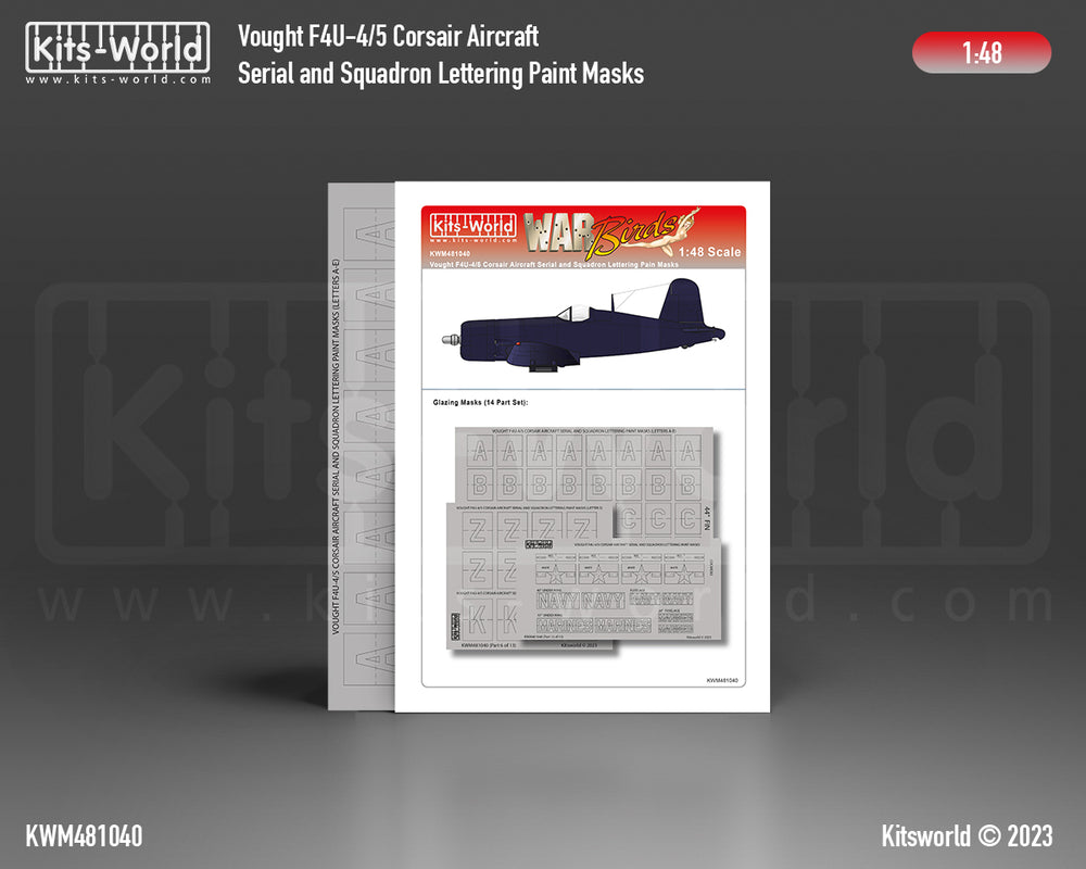 Kits-World KWM481040 F4U-4/5 Corsair Serial/Lettering Masks 1:48