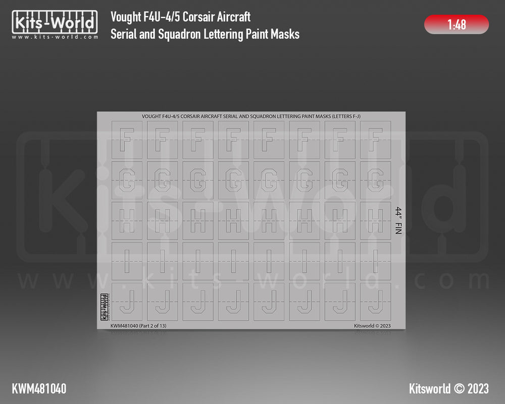 Kits-World KWM481040 F4U-4/5 Corsair Serial/Lettering Masks 1:48