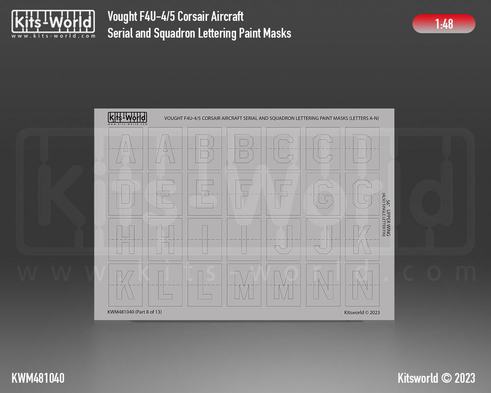 Kits-World KWM481040 F4U-4/5 Corsair Serial/Lettering Masks 1:48