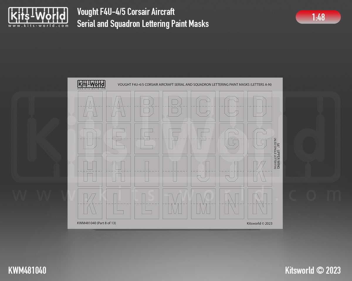 Kits-World KWM481040 F4U-4/5 Corsair Serial/Lettering Masks 1:48