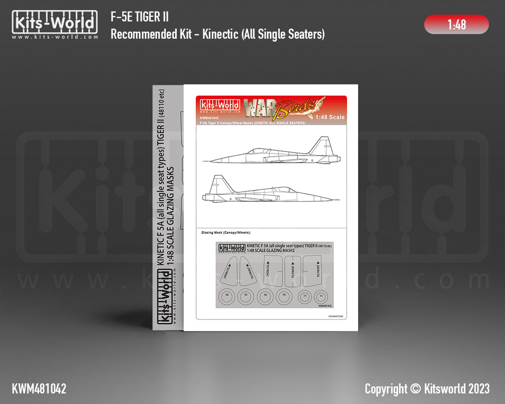 Kits-World KWM481042 Northrop F-5A Tiger II Wheel/Canopy Masks 1:48