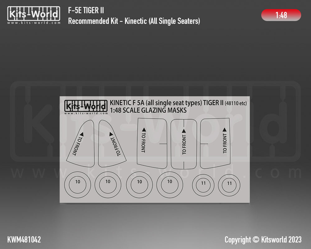 Kits-World KWM481042 Northrop F-5A Tiger II Wheel/Canopy Masks 1:48