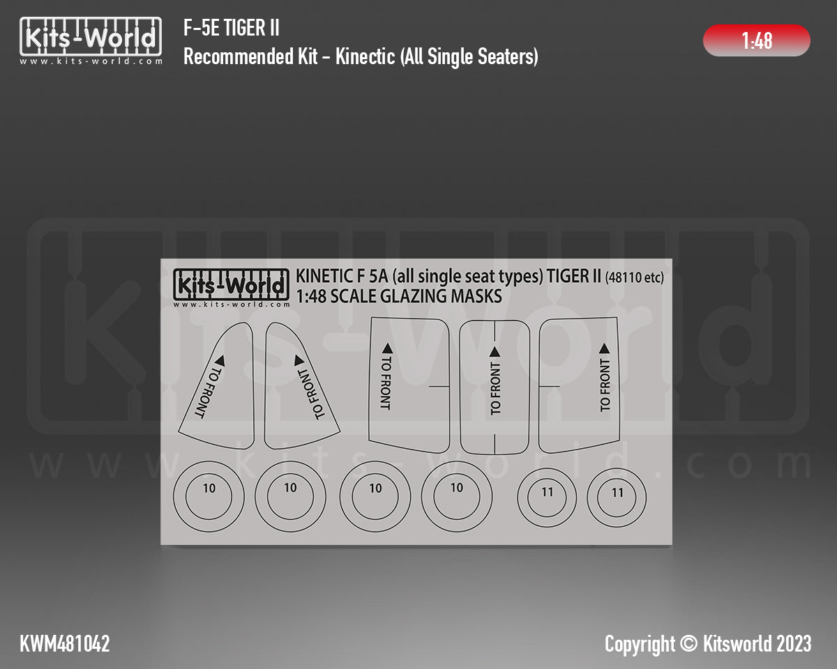 Kits-World KWM481042 Northrop F-5A Tiger II Wheel/Canopy Masks 1:48