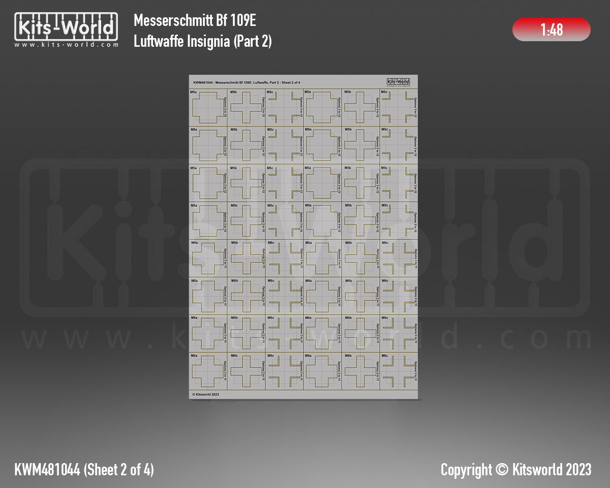 Kits-World KWM481044 1:48 Messerschmitt Bf-109E Luftwaffe Part Two