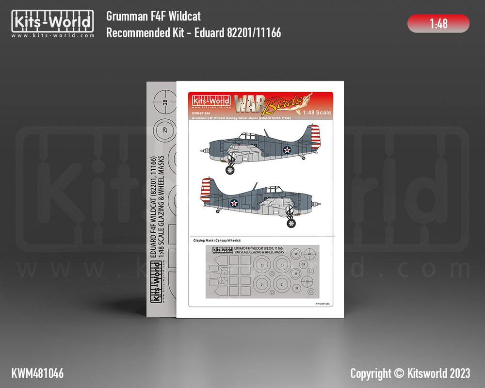 Kits-World KWM481046 F4F Wildcat Wheel/Canopy Paint Masks 1:48