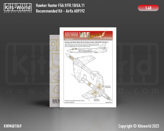 Kits-World KWM481049 Hawker Hunter Wheel/Canopy Paint Masks 1:48