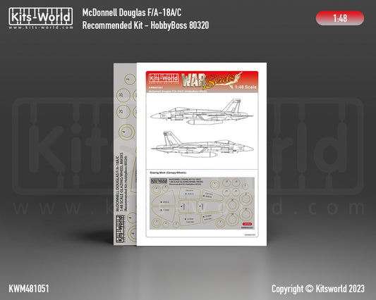 Kits-World KWM481051 F/A-18A/C Hornet Wheel/Canopy Masks 1:48
