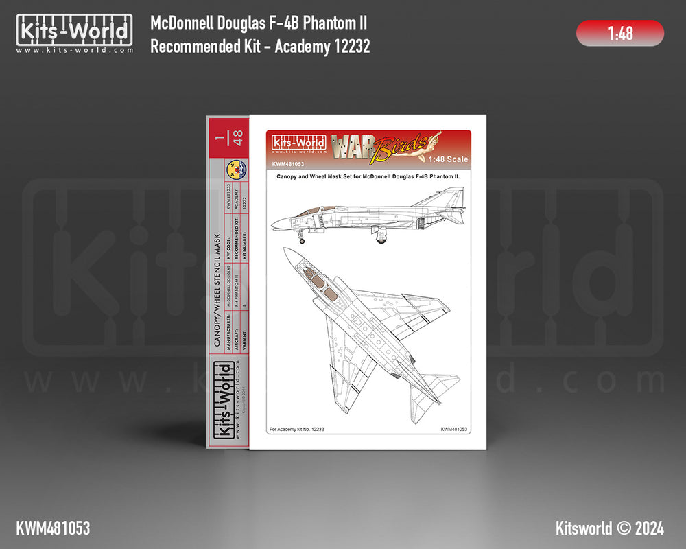 Kits-World KWM481053 F-4B Phantom II Wheel/Canopy Paint Masks 1:48