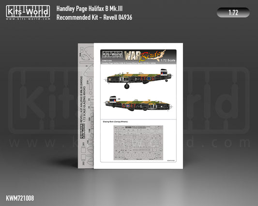 Kits-World KWM721008 Halifax B Mk.III Wheel/Canopy Paint Masks 1:72