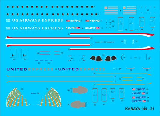 Karaya KY144-21 1:144 Embraer 170 US Airways/United Express