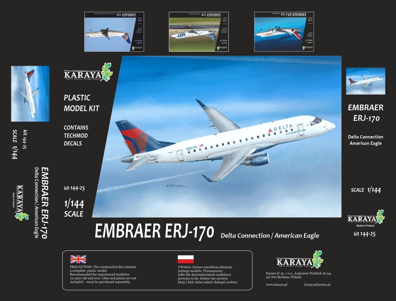 Karaya KY144-25 1:144 Embraer ERJ-170 Delta Connection/American Eagle