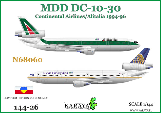 Karaya KY144-26 1:144 DC-10-30 Alitalia/Continental N68060