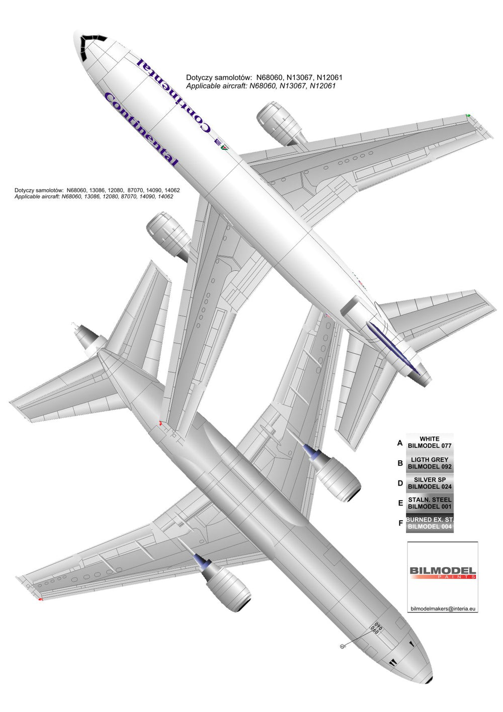 Karaya KY144-28 1:144 DC-10-30 Continental