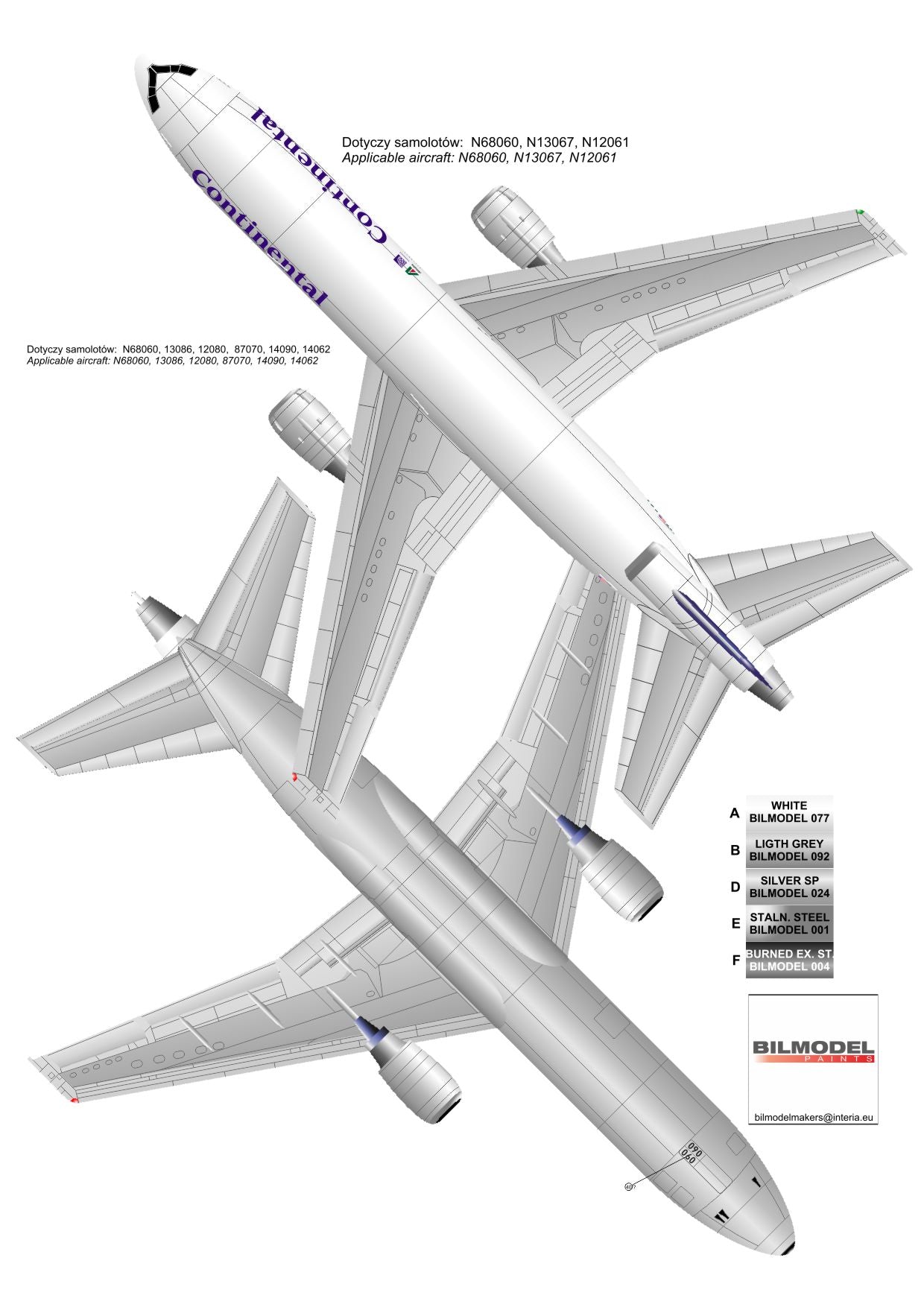 Karaya KY144-28 1:144 DC-10-30 Continental