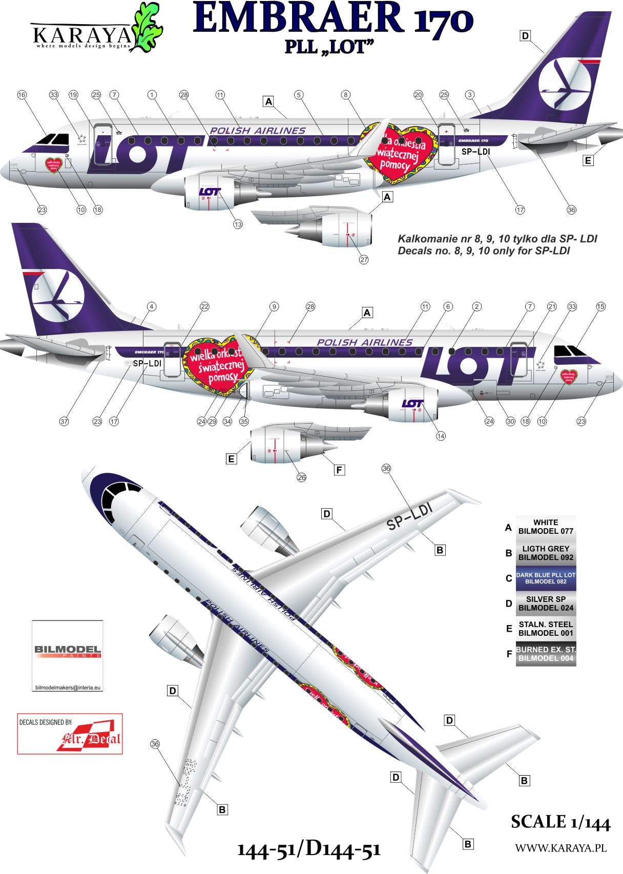 Karaya KY144-51 1:144 Embraer 170 PLL LOT