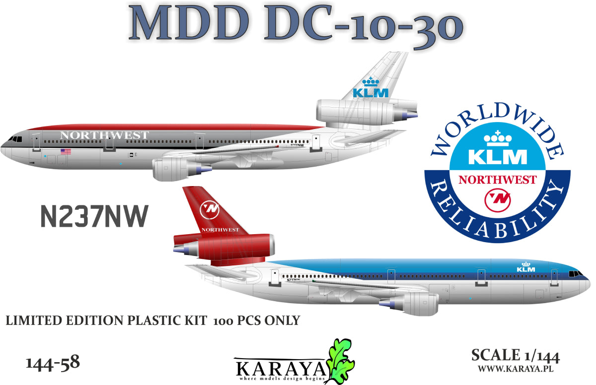 Karaya KY144-58 1:144 DC-10-30 KLM/Northwest N237NW
