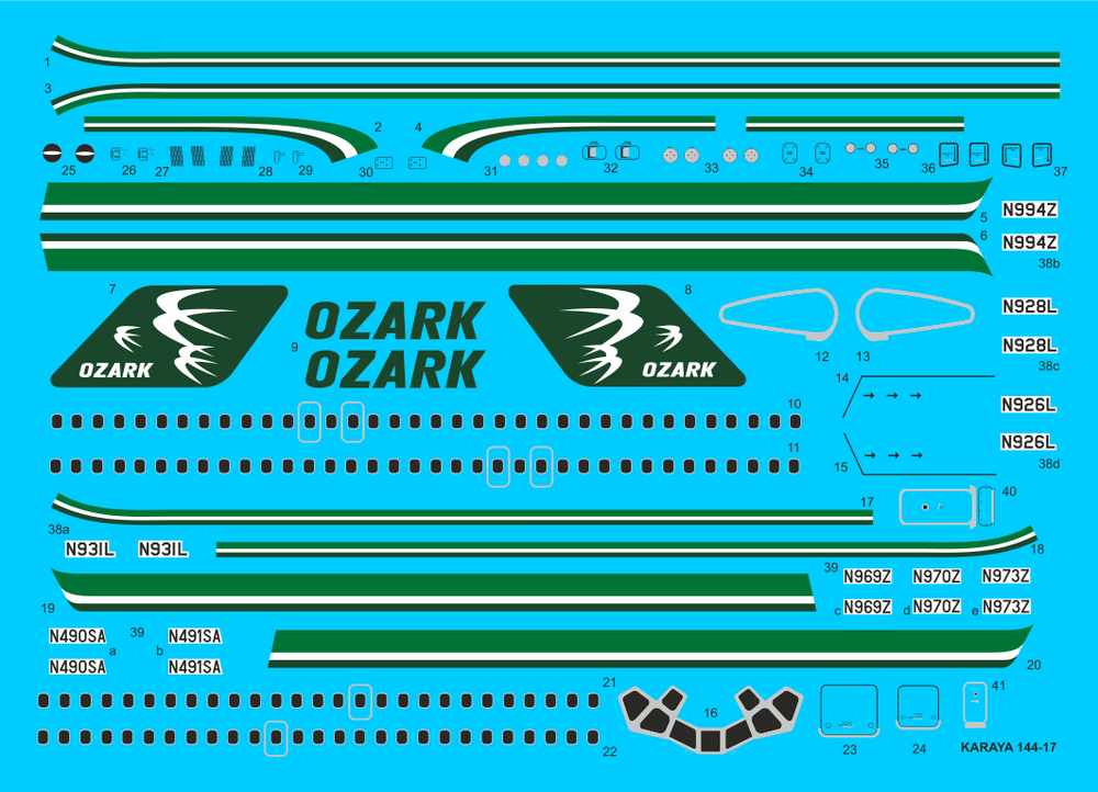 Karaya KYD144-17 1:144 Douglas DC-9-15/32 OZARK late