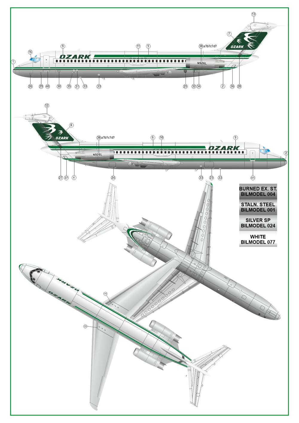 Karaya KYD144-17 1:144 Douglas DC-9-15/32 OZARK late