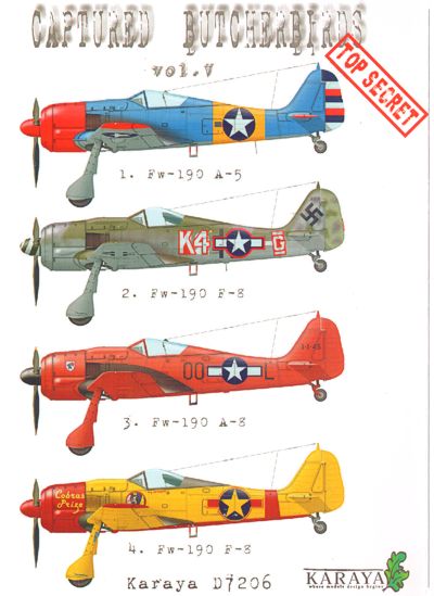Karaya KYD7206 Colorful Captured Butcherbirds Pt 5 Fw-190 1:72