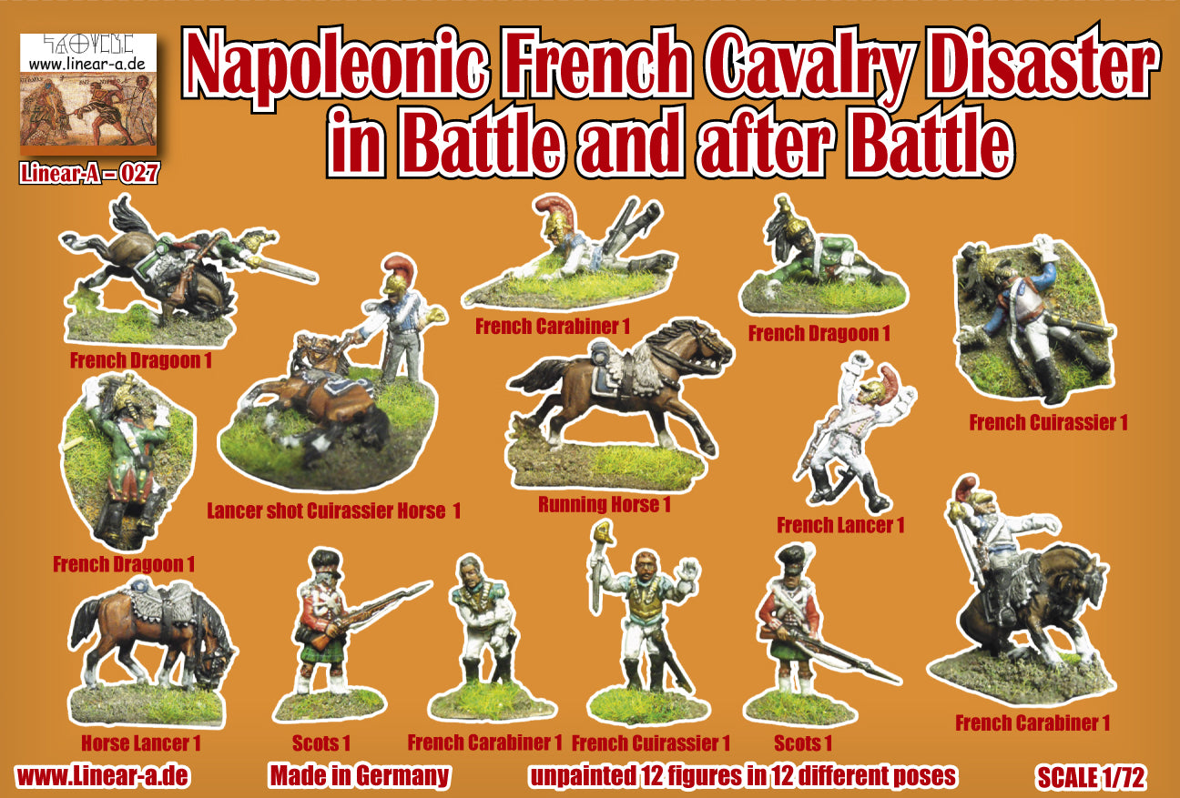 Linear-A LA027 1:72 NAPOLEONIC FRENCH CAVALRY DISASTER IN BATTLE & AFTER BATTLE
