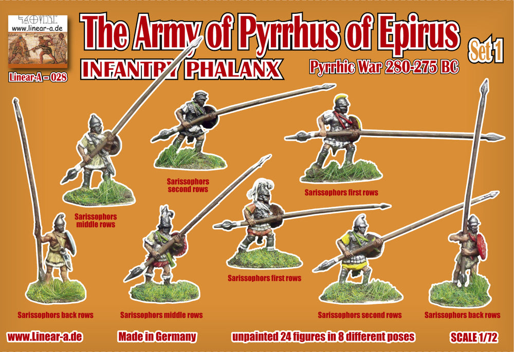 Linear-A LA028 1:72 The Army of Pyrrhus of Epirus INFANTRY PHALANX Set 1