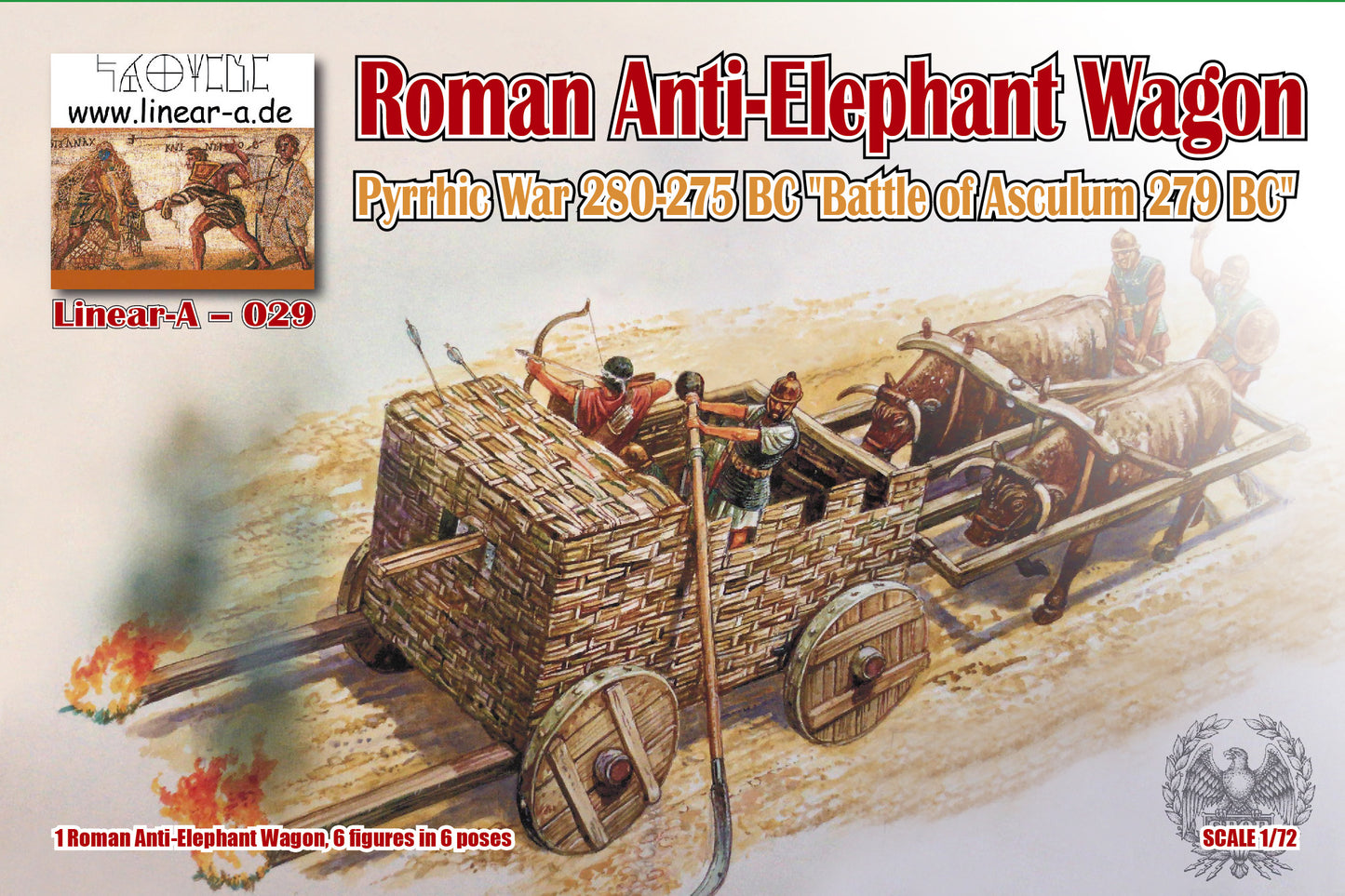 Linear-A LA029 1:72 Roman Anti-Elephant Wagon