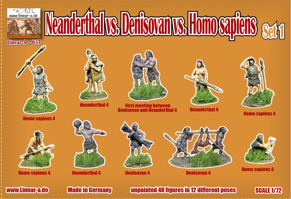 Linear-A LA037 1:72 Neanderthal vs. Denisovan vs. Homo sapiens Set 1