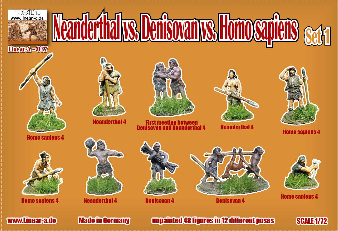 Linear-A LA037 1:72 Neanderthal vs. Denisovan vs. Homo sapiens Set 1