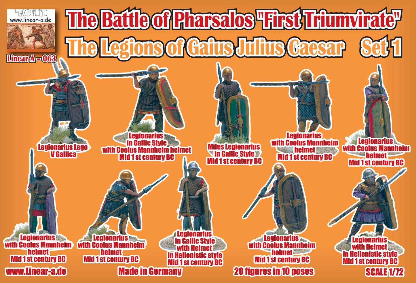 Linear-A LA063 Legions of Gaius Julius Caesar Set 1 1:72