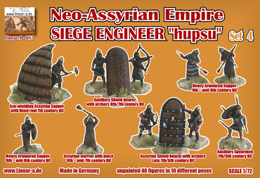 Linear-A LA083 1:72 Neo-Assyrian Empire 911-605 BC Set 3 SIEGE ENGINEER