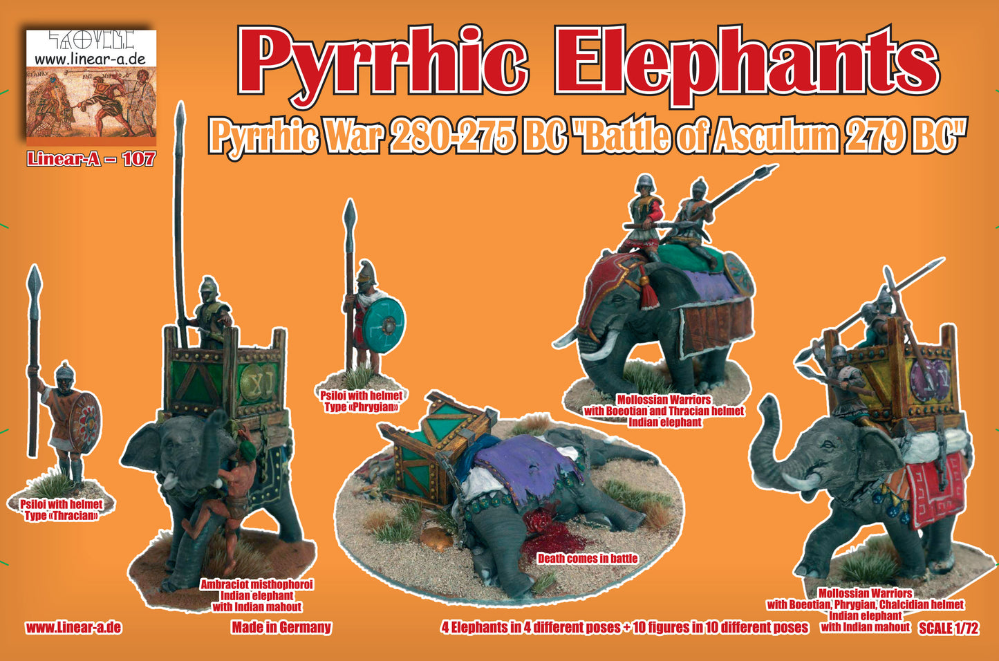 Linear-A LA107 Pyrrhic Elephants Battle of Asculum 1:72