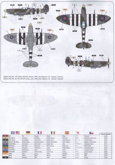 L Decals Studio LDS48003 1:48 Spitfire Mk.Vb, Mk.VII, Mk.VIII & Mk.IXe