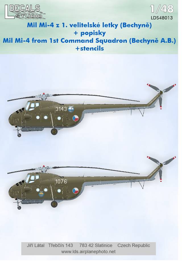 L Decals Studio LDS48013 Mil Mi-4 1st Command Sqn & Stencils 1:48