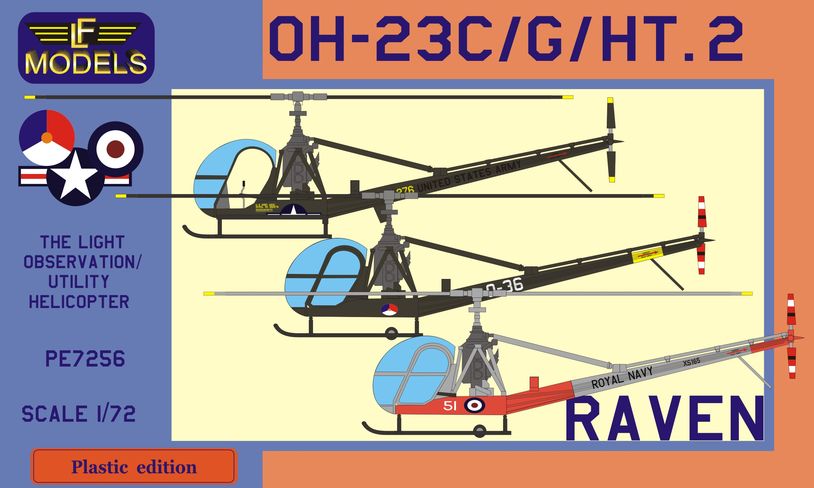 LF Models LFPE7256 1:72 Hiller OH-23C/OH-23G/HT.2 Raven