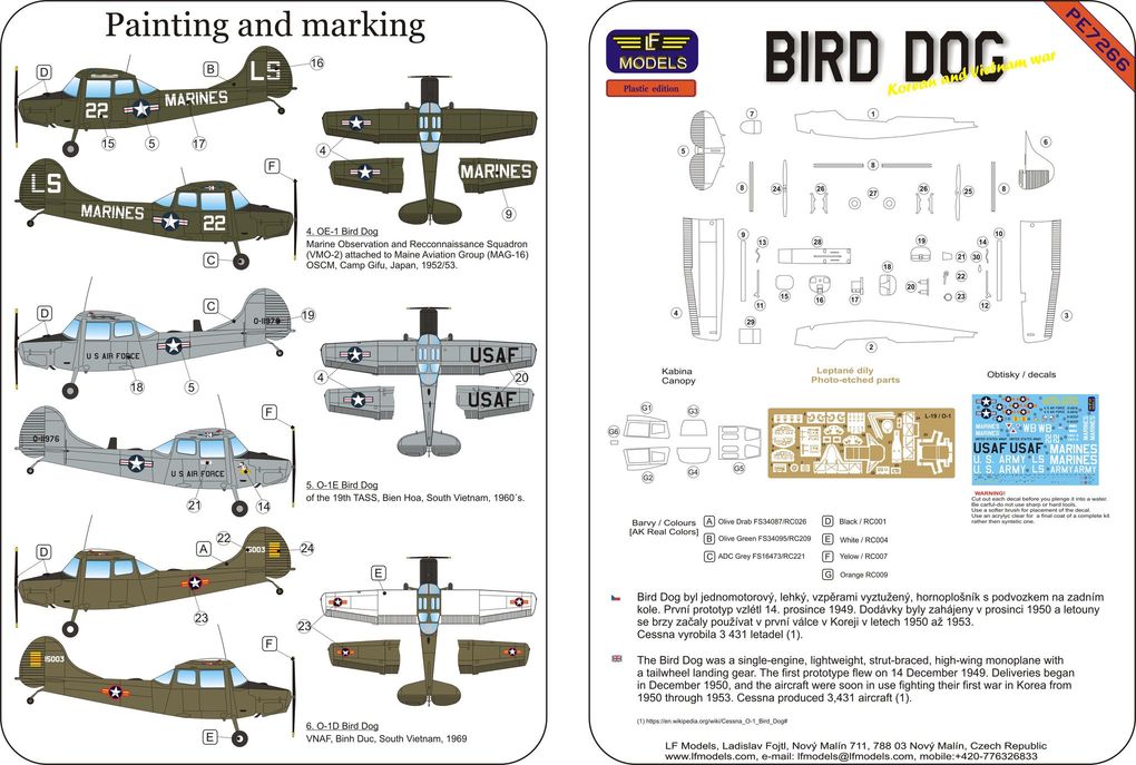 LF Models LFPE7266 1:72 Cessna Bird Dog