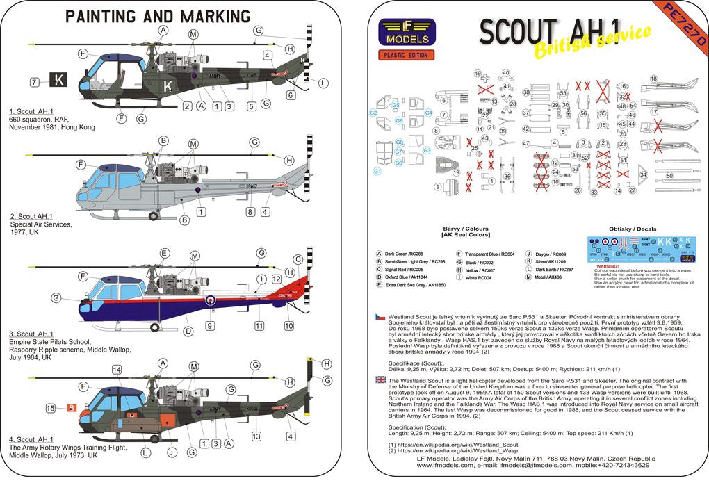 LF Models LFPE7270 Westland Scout AH.1 British Service Kit 1:72