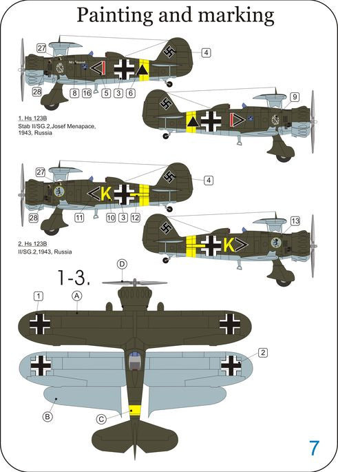LF Models LFPE7273 Henschel Hs-123 Luftwaffe Service Model Kit 1:72