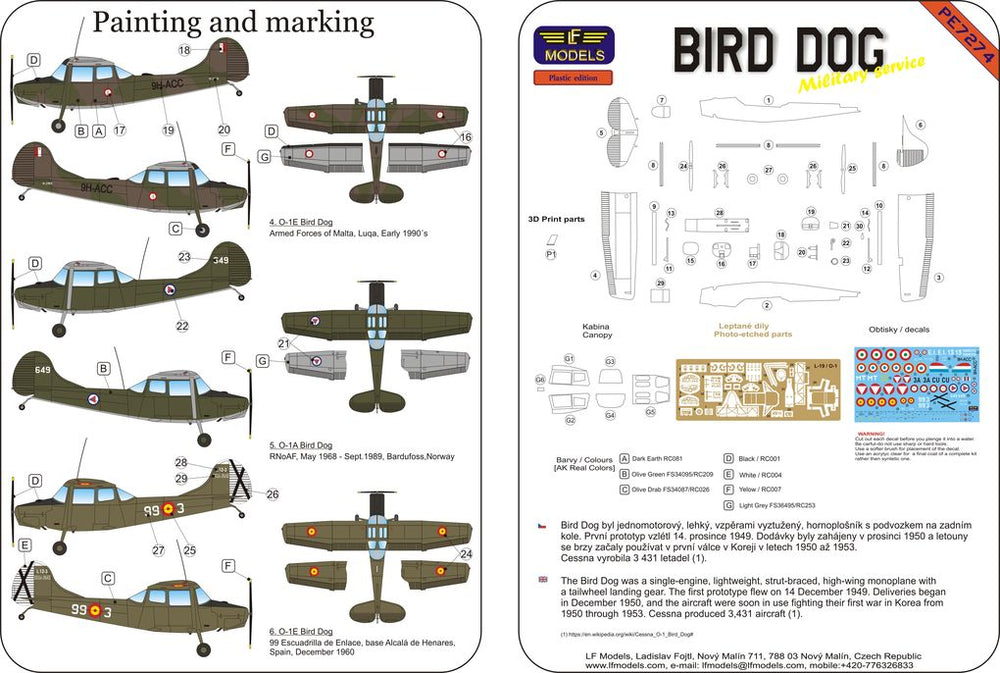 LF Models LFPE7274 1:72 Cessna Bird Dog in Military service