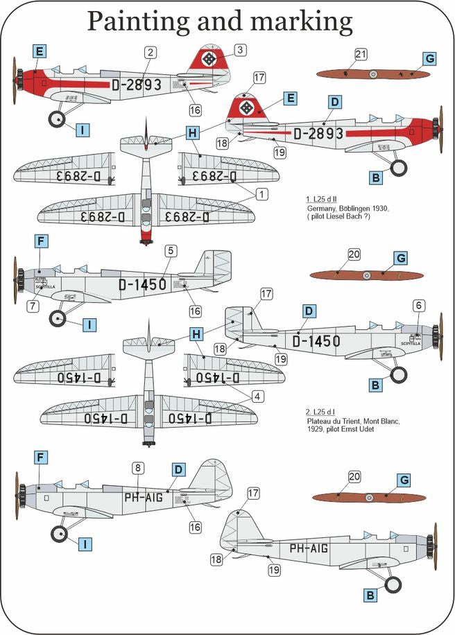 LF Models LFPE7276 1:72 Klemm L 25d I / II General purpose aircraft