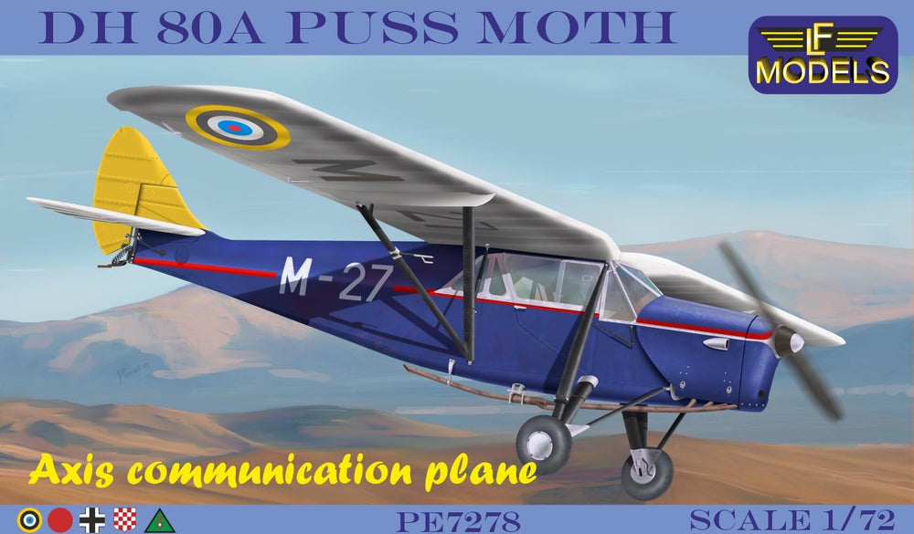 LF Models LFPE7278 1:72 de Havilland DH-80A Puss Moth Axis Communication Plane
