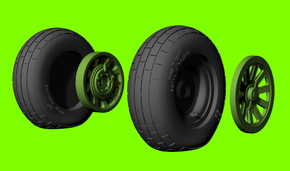 LF Models LF3D4819 P-51D Mustang Wheels Block Tread 1:48